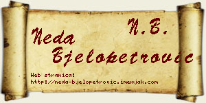 Neda Bjelopetrović vizit kartica
